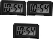 3pcs Car Digital Clock Stick Car Clock Automobile Truck Dashboard Clock Desktop Clock Tiny Clock Monitor Clock for Small Clock Digital Projection Clock Cars Clock Oil Plastic Black