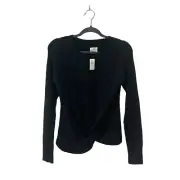 Aerie Offline By Aerie Sweater XS Long Sleeves Crew Neck Knotted Women Top Black