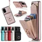 For Samsung S25 S24 S23 S22 S21 Ultra Plus A13 A54 Wallet Case Ring Stand Cover