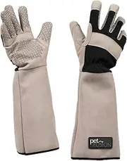 PetFusion Multipurpose Pet Glove for Grooming, Trips to Vet, Handling. [Puncture & Scratch Resistant, Water Resistant]. for Manufacturer Defects Grey