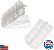 2x Small Hard Fishing Tackle Box Portable Case Hooks Lure Baits Storage Box C
