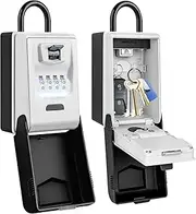 aFallz Key Lock Box with Light Up Dials, Portable Key Safe Box with 4 Digit Combination, Waterproof Lock Box for Outside with Removable Shackle for House Car Company Spare Keys Large Capacity