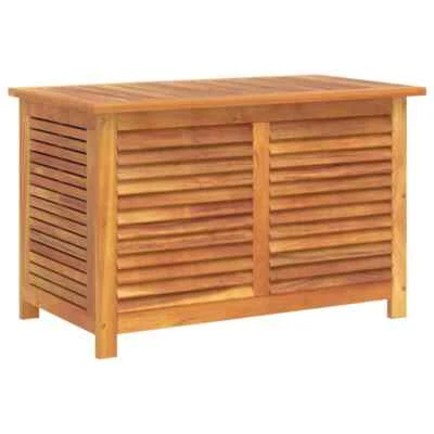Acacia Outdoor Storage Box with Louver Garden Patio Deck Tool Chest Bench Seat