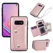 S10E Wallet Back Cover PU Leather Case With Card Holder Phone Case - Pink