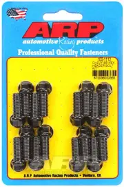 ARP Exhaust Header Bolt Kit Hex Head Black BB Chev V8 3/8" X 1.000" UHL 16-Pack
