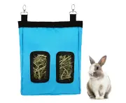 Rabbit hay Feeder Bag Bunny Guinea Pig,Hay Guinea Pig Hay Feeder, Rabbit Feeder Fabric Bag Feeder Storage Bag - Blue