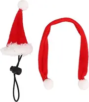 Christmas Pet Chicken Hat Scarf Set, Animal Mini Santa Small Costume Set Flannel Adjustable Reptile for Hamsters Lizard Guinea Pigs