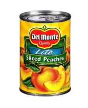 Del Monte Yellow Lite Cling Sliced Peaches light Syrup - 15oz Ea (6 cans)