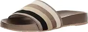 [KAANAS] womens Venice Striped Pool Slide Sandal