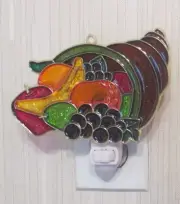 CORNUCOPIA NIGHTLIGHT (THANKSGIVING HARVEST FRUIT GRAPES SUNCATCHER NIGHTLIGHT)