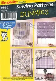 Simplicity # 9986 Sewing Patterns For Dummies Window Shades Factory Folded Uncut