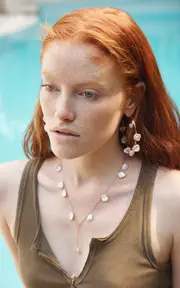 [Charms Company] Pearls of Joy 14K Rose-Gold and Pearl Lariat Necklace