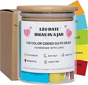 100 Date Ideas In A Jar, Creative Date Night Jar for Bachelorette, Color Coded Date Ideas Jar Date Night Games, Funny Date Ideas Jar Favors for Couples Wedding Anniversarys Bridal Shower