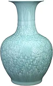 Vase Chinese Retro Blue Ceramic Vase Porch Living Room Bedroom Home Floor Large Vase Decoration Decorative Flower Vase