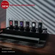RGB Pseudo Glow Tube Clock Electronic Digital Clock Desk Retro Decoration Black