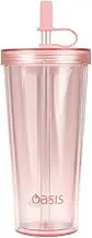 Oasis Double Wall Smoothie Tumbler W/Straw 520Ml - Strawberry