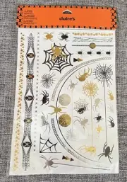 New Vintage Claire’s Halloween Temporary Tattoos Spider Web Costume