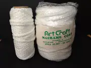 1 Skein + extra ART CRAFT Macrame Cord Braided Craft Rug Yarn #6-100 YDS White