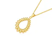 9ct Gold Open Ridged Teardrop Pendant