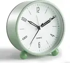 Analog Alarm Clock , 4 Inch Super Silent Non Ticking Small Clock with Nigh