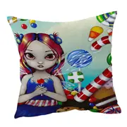 Kids Candy Loving Fairy with a Sweet Tooth Cushion Cover