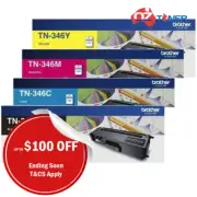 Genuine Brother TN346BK+TN346C+TN346Y+TN346M Toner Set HL-L8350CDW MFCL8600CDW