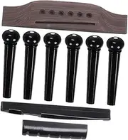 Yardwe 1 Bridge Set Saddle Nut Guitar Repair Key Acoustic Parts Replacement Wooden Coffee