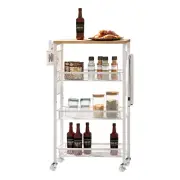 4-Tier Kitchen Island Trolley Utility Cart Storage Organizer Rolling Stand Racks