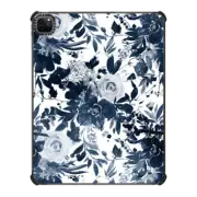 iPad Pro 12.9-inch (5th/6th gen) iPad Impact Case Vintage boho watercolor navy blue white floral pattern