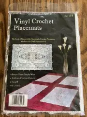 Vinyl Crochet Placemats 12”x17.5” Set Of 8 Jobar International Item #JB3993 New
