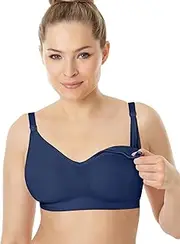 [Playtex] Nursing Seamless Wirefree Bra with X-Temp Cooling Technology 4956H In the Navy M