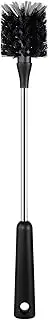 Water Bottle Brush, 15 Inches Long Stainless Steel Handle Bottle Brush Cleaner, Bottle Scrubber, Kitchen Scrub Cleaning Brushes for Cup, Wine Glasses, Coffee Mugs, Tumblers, Wine Decanters, Black