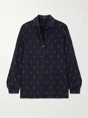 [Etro] Etro - Embroidered Jacquard Shirt - Blue - IT40 IT 40 Blue