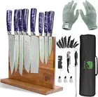 15pcs Japanese Knife Set with Magnetic Knife Block Holder Japan Stainless Steel