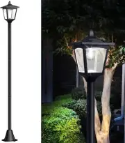68“ LED Solar lamp Black Post Lights Outdoor up to 220 Lumens Lighting Extensio