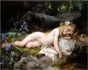 Forest Nymph Girl Accent Tile Mural Kitchen Bathroom Wall Backsplash Ceramic