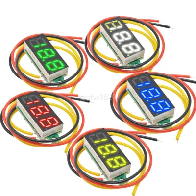 0.28" 3 Wire LED DC 0-100V Voltmeter Digital Display Voltage Volt Meter 12V 24V