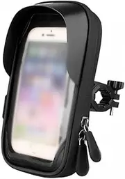 360° Rotatable Bike Phone Mount Bag Waterproof Bicycle Cell Phone Case Holder Touch Screen Handlebar Bag Pouch，Mobile Phone Holder Card Bag Waterproof Bracket (Black, One Size)