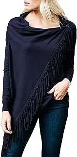 [Amaryllis] Apparel Women's Fringe Wrap Cardigan | Polyester Blend