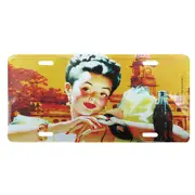 Coca Cola Coke Metal Tin Plaque Pinup Mask