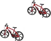 ibasenice 2pcs Metal Craft Mini Bike Model 1:10 Scale 17.5x10.5cm Home Decor Figurine