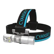 Cyansky HS7R 2800 Lumens Powerful2 in 1 LED Flashlight Headlamp Spotlight and Floodlight Headlight Rechargeable Head L