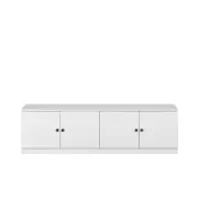 European Cabinetry White Fluted Round Black Handles Bucharest TV Unit