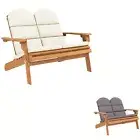 Adirondack Garden Bench Outdoor Seating with Cushions Solid Wood Acacia vidaXL