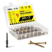 WELLOCKS Deck Screws 5", Wood Screws #10×5", Tan 48 PCS, Superior Rust
