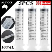 5x 100ml Plastic Syringes Measuring Hydroponics Nutrient Slip Tip Disposable AU