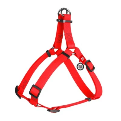 Waterproof Dog Harness Step-In Adjustable Durable Collartex QR-Tag WAUDOG Red
