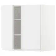 METOD wall cabinet with shelves/2 doors, white/Voxtorp high-gloss/white, 60x37x60 cm