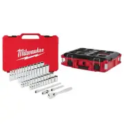 Milwaukee Ratchet/Socket Mechanics Hand Tool Set 1/4" Drive SAE/Metric (50-Pcs)