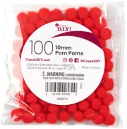 CousinDIY Pom-Poms 10mm 100/Pkg-Red 5A002F8Q-772